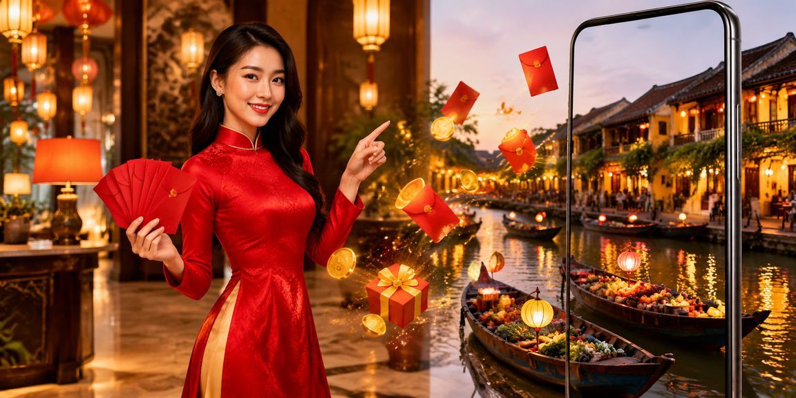 Người dùng tại Hội An trải nghiệm cá cược thể thao trên điện thoại trong không khí truyền thống